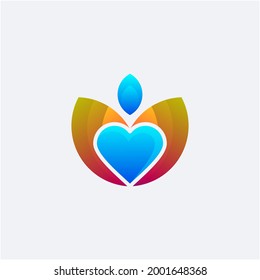 Abstract Love Gradient Color simple and colorful is perfect for your business symbol because it is very strong and easy to remember