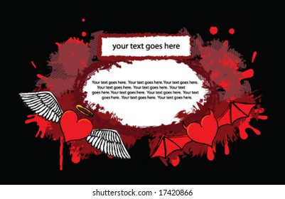 abstract love and hate design, valentine card, eps vector illustration