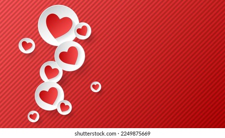 Abstract love heart background with red and white hearts,Vector illustration