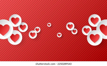 Abstract love heart background with red and white hearts,Vector illustration
