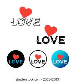 Abstract Love With Heart Icon Illustration