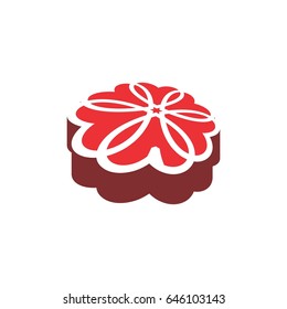 abstract love heart pattern logo