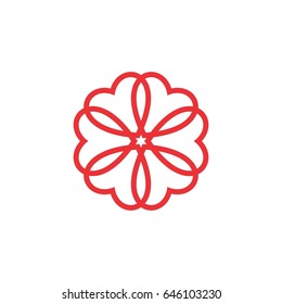 abstract love heart pattern logo
