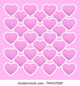 abstract love heart pink background, vector design 