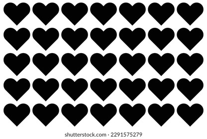 Abstract love or heart symbol seamless pattern on a white background, vector art illustration