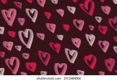 Abstract love heart Valentine's Day pattern design of red and pink pattern template. Overlapping style of seamless background. illustration vector