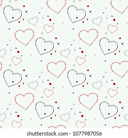 Abstract love hearts Seamless Pattern. For Saint Valentines Day cards