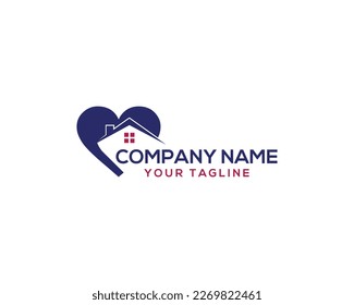 Abstract Love and Home unique Logo designs. Love, Family, real estate and realty vector icon.