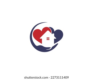 Resumen de los diseños de los logotipos únicos de Amor y Hogar. Icono de amor, familia, bienes raíces y vectores de bienes raíces.