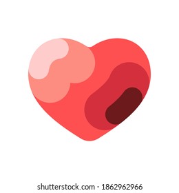 icono de amor abstracto en vector plano. Elementos en forma de corazón para la tarjeta de felicitación del día de San Valentín. Los corazones rojos adoran los íconos vectoriales aislados. Etiqueta romántica.