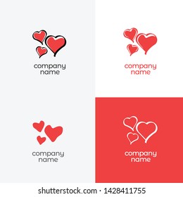 abstract love icon vector logo design