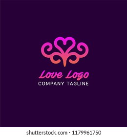 abstract love logo design