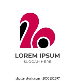 abstrakte Logo-Design-Konzept-Vektorgrafik mit flachem schwarz-rotem Farbstil