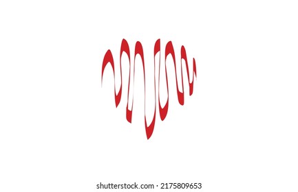 Plantilla de diseño de logotipo de amor abstracto, símbolo de corazón con estilo de arte de línea