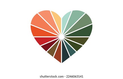 Plantilla de diseño de logotipo de amor abstracto, símbolo de corazón con estilo de arte de línea