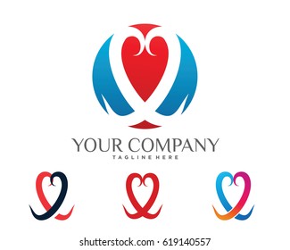 Abstract Love Logo Template Design