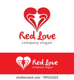Abstract Love Logo Template Design Vector, Emblem, Design Concept, Creative Symbol, Icon