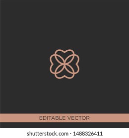 Abstract love luxury line art logo design concept
