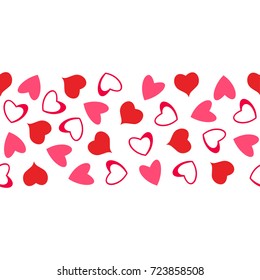 abstract love pattern of hearts. For greeting cards, invitations Valentine's day, wedding, birthday. Vector illustration.
