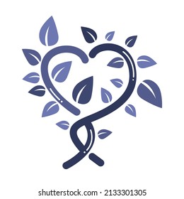 Abstract love and plant icon vector illustration