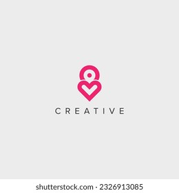 Abstract Love Point Logo Template.