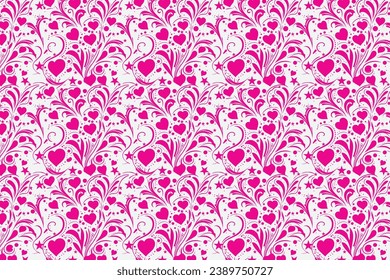 abstract love red heart shape seamless pattern texture, gift box, packaging. design background vector illustration