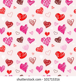 Abstract Love seamless background. Vector pattern.