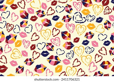Abstract love seamless pattern for background, wallpaper, fabric, wrapping, etc