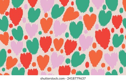 Abstract love seamless pattern for design, background, greeting card, Valentine's Day, etc