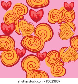 abstract love seamless pattern with hearts