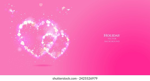 Abstract love sense banner with heart elements. Beautiful design for poster, invitation, flyer, wallpaper, card, website