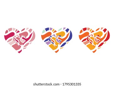 forma de amor abstracta. material de diseño. diseño de ilustración