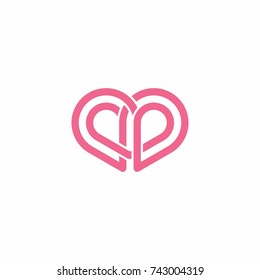 Abstract love shape logo.