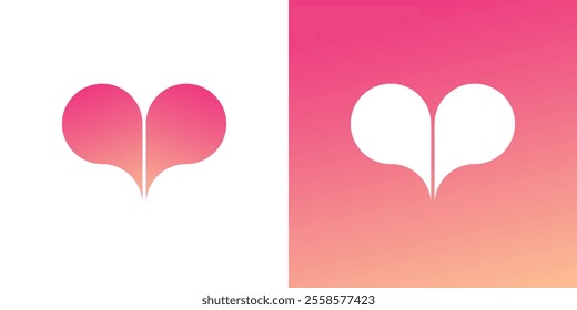 Abstract love shape logo, simple love logo, affection logo