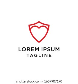 Plantilla de diseño del logotipo de Escudo de amor abstracto 