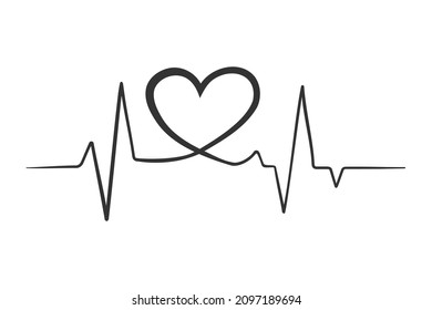 Abstract love symbol. Continuous line art drawing vector illustration