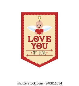 abstract love symbol on a white background