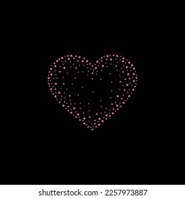 Abstract love symbol pointillism style - Polka dot heart icon vector - romantic sparkling background illustration