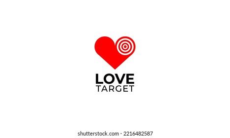 Abstract Love Target Logo design Template
