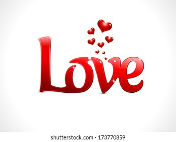 abstract love text vector illustration