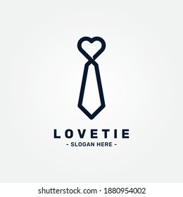 Resumen de la plantilla de diseño del logotipo de Love Tie. Logotipo mínimo de línea. Diseño creativo y elegante de señas vectoriales para el amor empresarial
