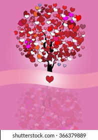 Abstract love valentine's tree background