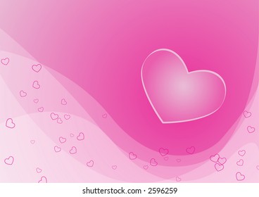 Abstract love - vector pink valentine card (background, postcard)