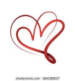 Abstract Love vector symbol in flat style. Abstract Love caligraphy with color red. Vector illustration EPS.8 EPS.10