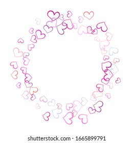 Abstract love for your Valentines Day.  seamless background with different colored confetti hearts for valentine time. Love symbols border for 14 February frame or border.