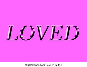 Abstract Loved Text Effect Design Pink Background