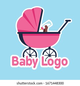 Abstract lovely baby shop logo template