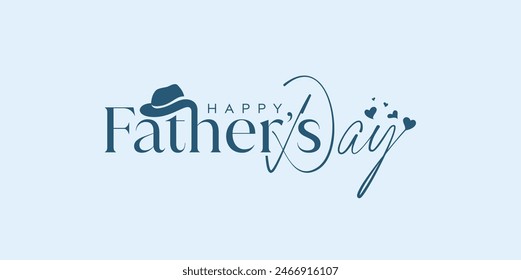 Abstract Lovely Happy Father's Day logo design, Modern Father's Day, fathers hat with love vector logo design