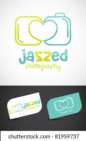 Abstract love/wedding photography icon such logo, vector EPS10.