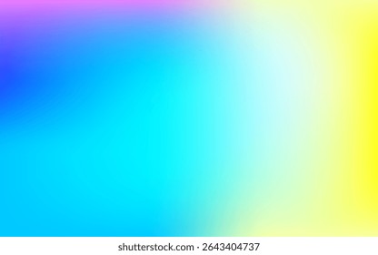 Abstract low light sky blue - yellow and pink gradient banner. Pastel rainbow hues . Modern soft blurred effect. Vector illustration eps10. Perfect for modern artwork, backdrop, templates, background.
